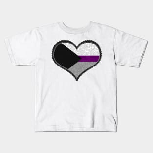 Elegant Demisexual Pride Decorative Heart in Pride Flag Colors Kids T-Shirt